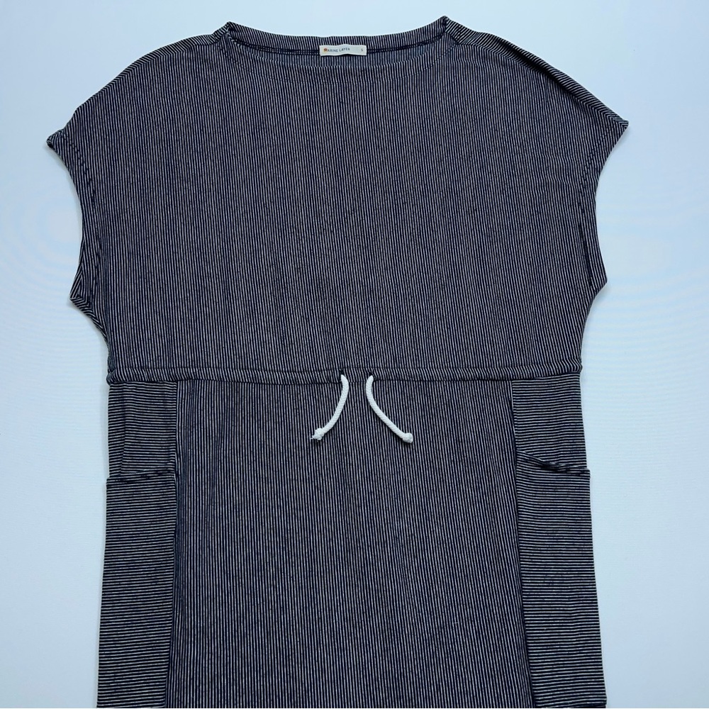Marine Layer Tunic Coverup Womens Small Black Striped Supima Cotton Spandex  USA